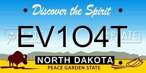 EV1O4T North Dakota License Plate