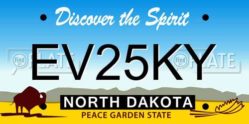 EV25KY North Dakota License Plate