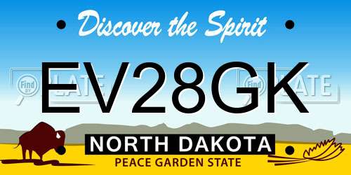 EV28GK North Dakota License Plate