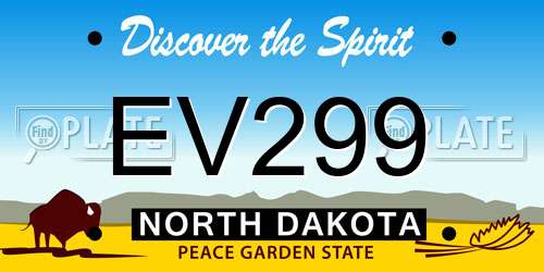 EV299 North Dakota License Plate