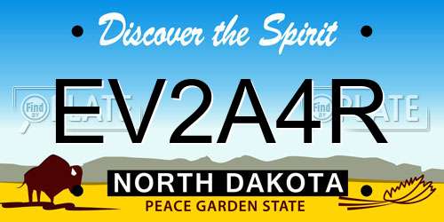 EV2A4R North Dakota License Plate