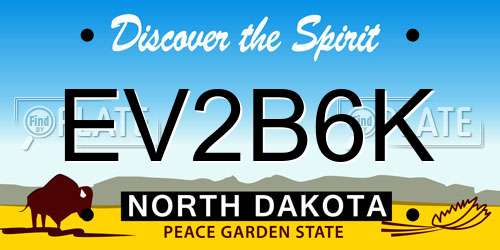 EV2B6K North Dakota License Plate