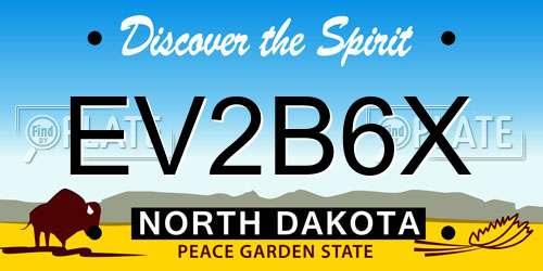 EV2B6X North Dakota License Plate