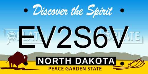 EV2S6V North Dakota License Plate
