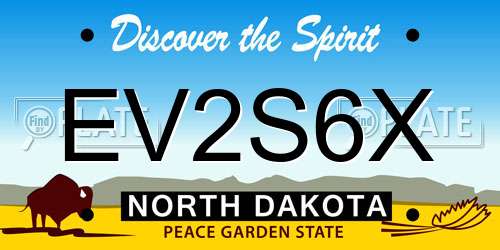 EV2S6X North Dakota License Plate
