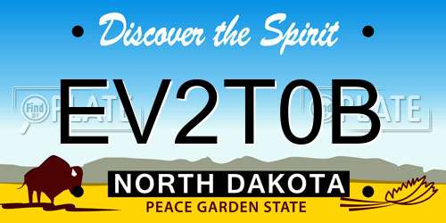 EV2T0B North Dakota License Plate