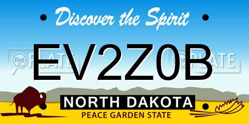 EV2Z0B North Dakota License Plate