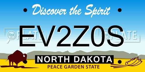 EV2Z0S North Dakota License Plate