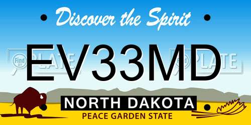 EV33MD North Dakota License Plate
