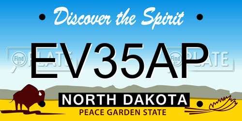 EV35AP North Dakota License Plate