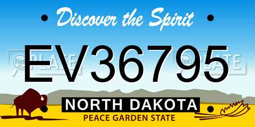 EV36795 North Dakota License Plate