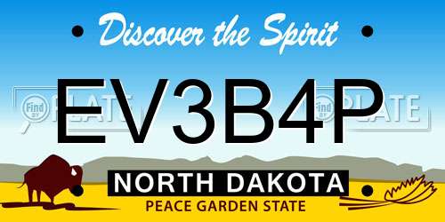 EV3B4P North Dakota License Plate