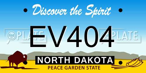 EV404 North Dakota License Plate