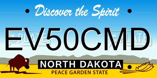 EV50CMD North Dakota License Plate