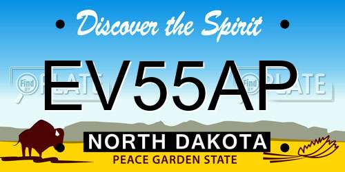 EV55AP North Dakota License Plate