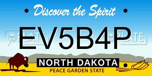 EV5B4P North Dakota License Plate