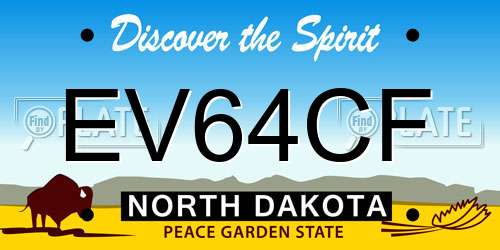 EV64CF North Dakota License Plate
