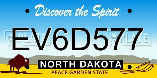 EV6D577 North Dakota License Plate
