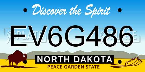 EV6G486 North Dakota License Plate