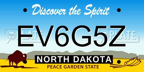 EV6G5Z North Dakota License Plate