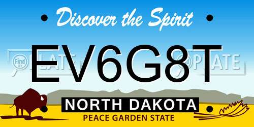 EV6G8T North Dakota License Plate