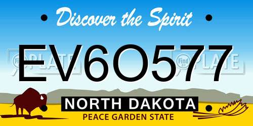 EV6O577 North Dakota License Plate