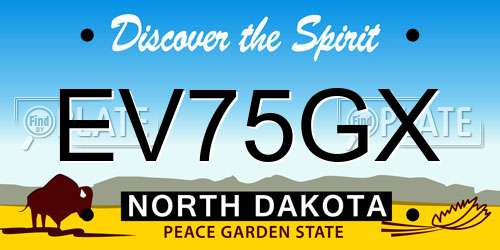 EV75GX North Dakota License Plate