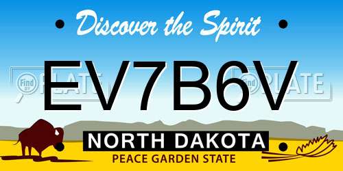 EV7B6V North Dakota License Plate