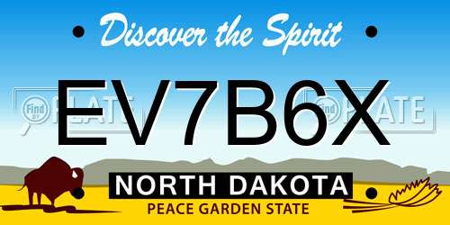 EV7B6X North Dakota License Plate