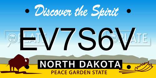 EV7S6V North Dakota License Plate