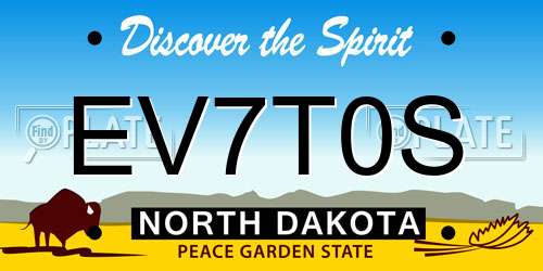 EV7T0S North Dakota License Plate