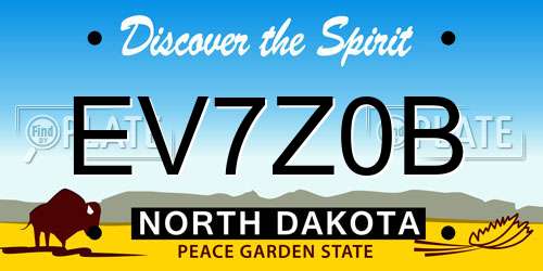 EV7Z0B North Dakota License Plate