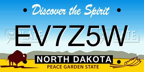 EV7Z5W North Dakota License Plate