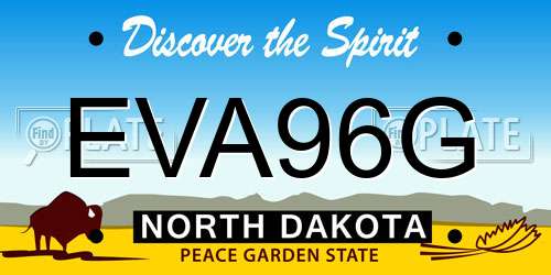 EVA96G North Dakota License Plate