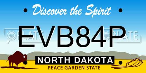 EVB84P North Dakota License Plate
