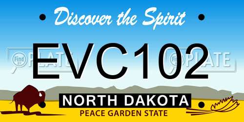EVC102 North Dakota License Plate