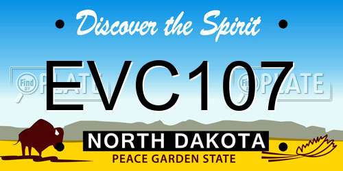EVC107 North Dakota License Plate