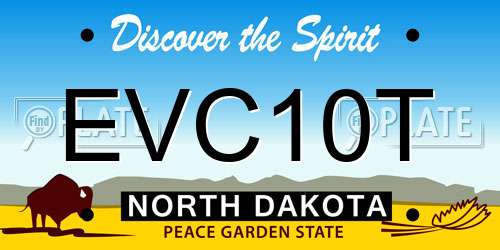 EVC10T North Dakota License Plate