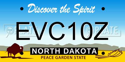 EVC10Z North Dakota License Plate