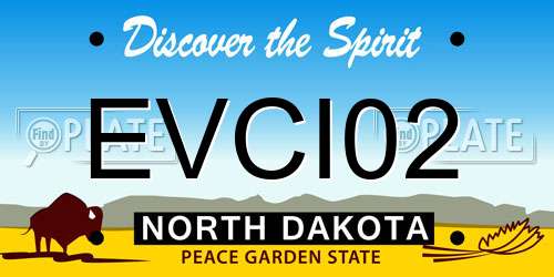 EVCI02 North Dakota License Plate