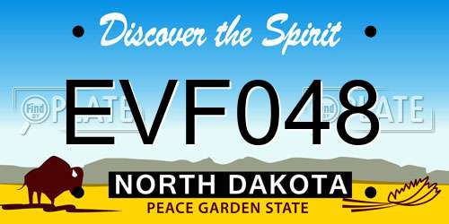 EVF048 North Dakota License Plate