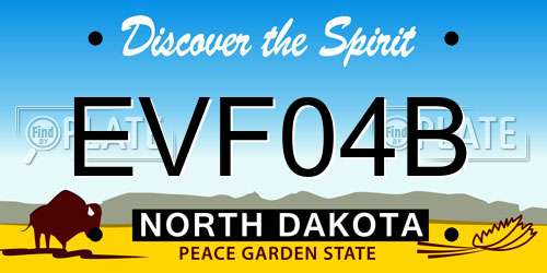 EVF04B North Dakota License Plate