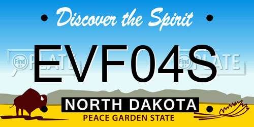 EVF04S North Dakota License Plate