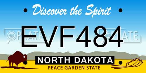 EVF484 North Dakota License Plate