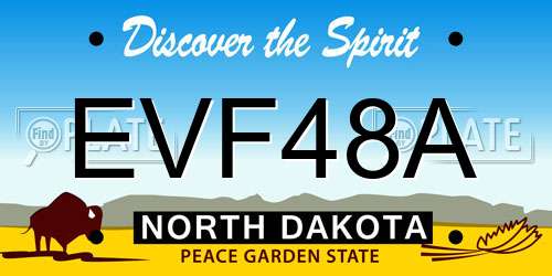 EVF48A North Dakota License Plate