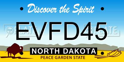 EVFD45 North Dakota License Plate