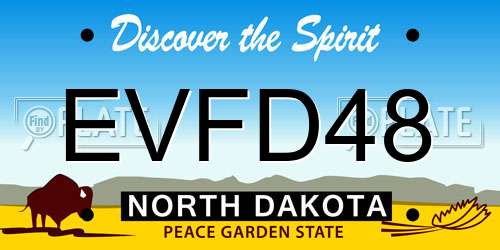 EVFD48 North Dakota License Plate