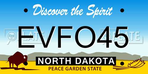 EVFO45 North Dakota License Plate