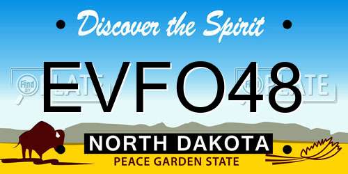 EVFO48 North Dakota License Plate
