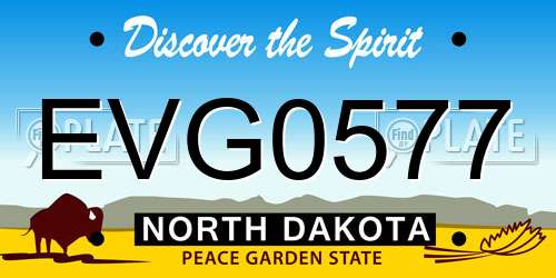 EVG0577 North Dakota License Plate
